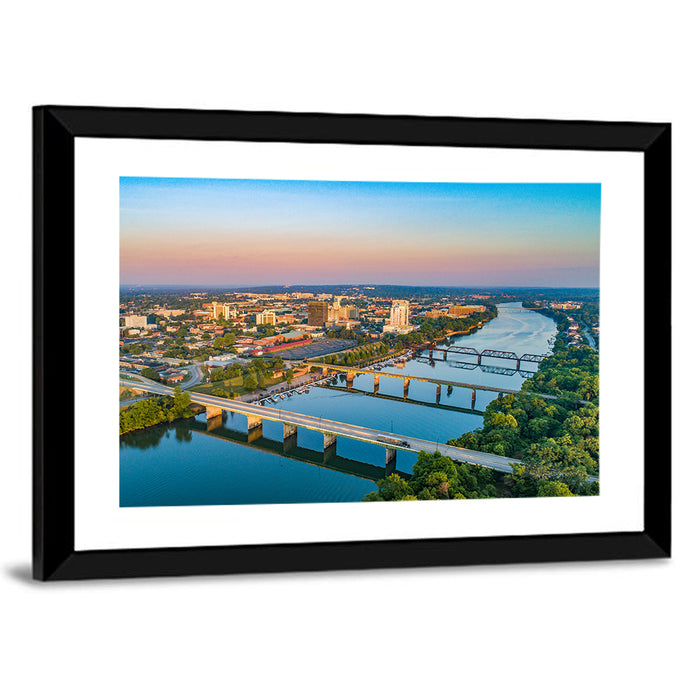 Augusta Savannah River Skyline Wall Art as a framed print