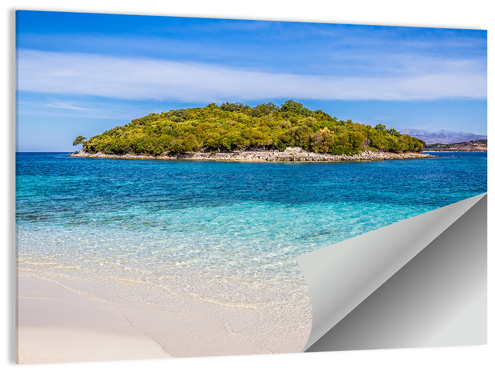 Butrint Turquoise Island Beach Wall Art