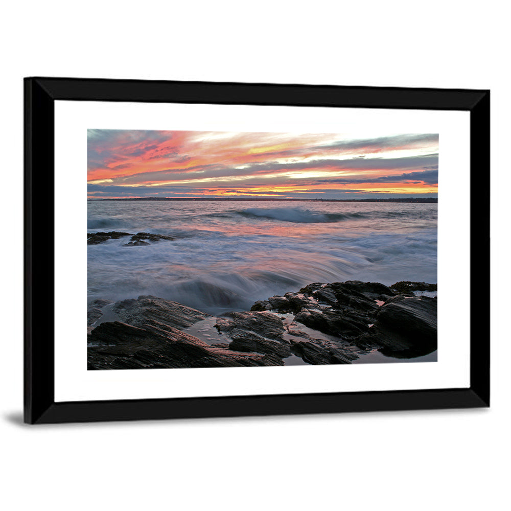 Rocky Coast Sunset Wall Art