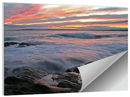 Rocky Coast Sunset Wall Art