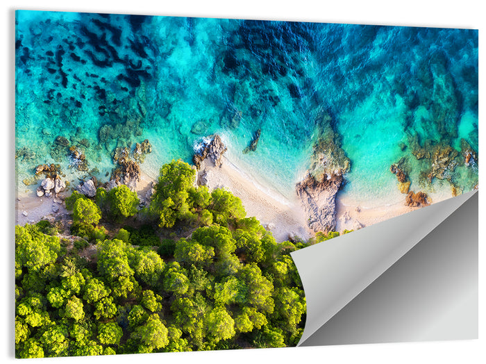 Croatian Turquoise Coastline Wall Art as a poster print