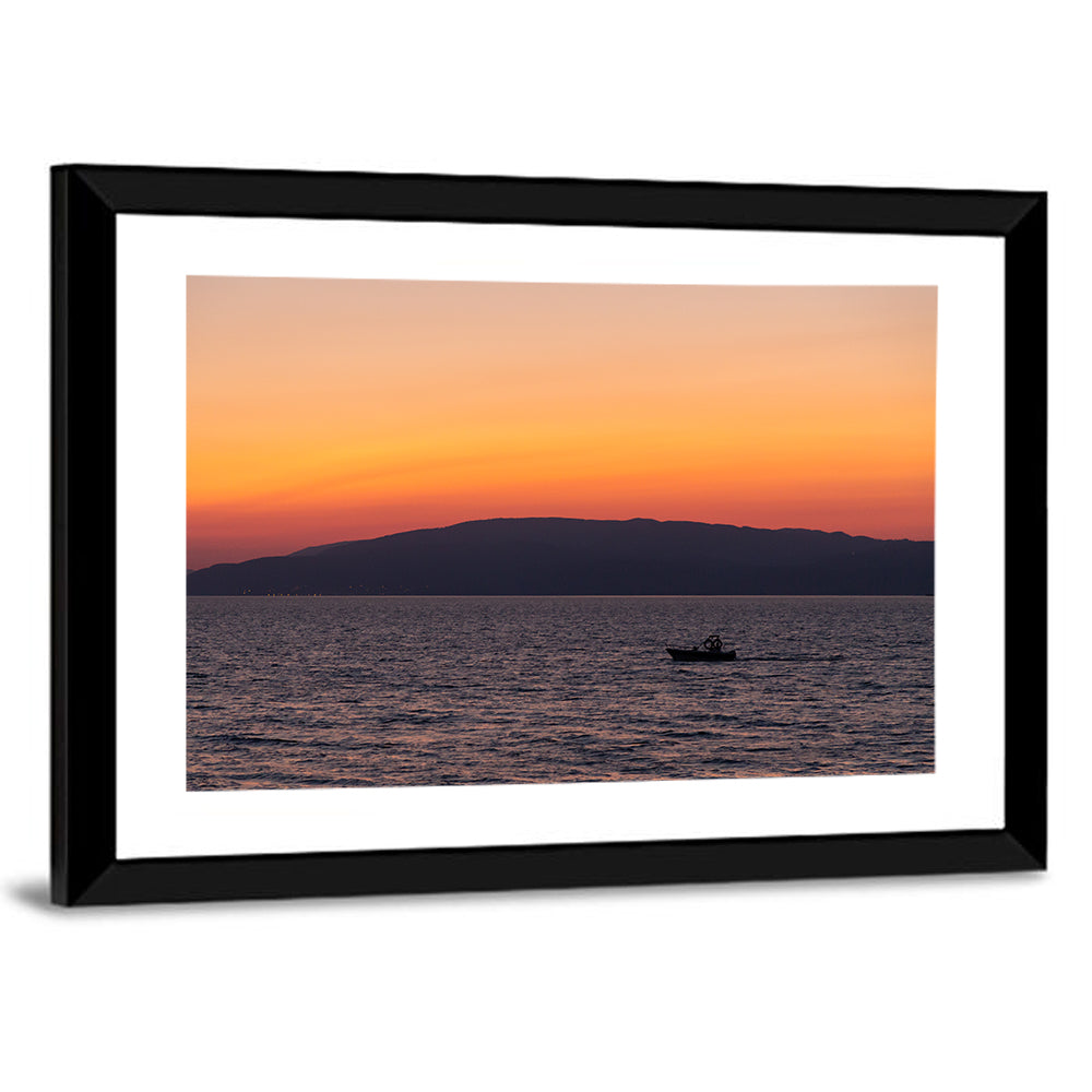Lake Iznik Boat at Dusk Wall Art