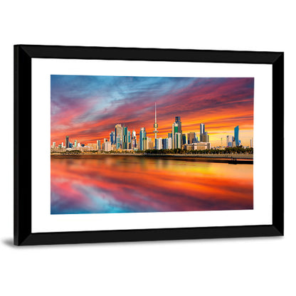 Shuwaikh Port at Dusk Wall Art