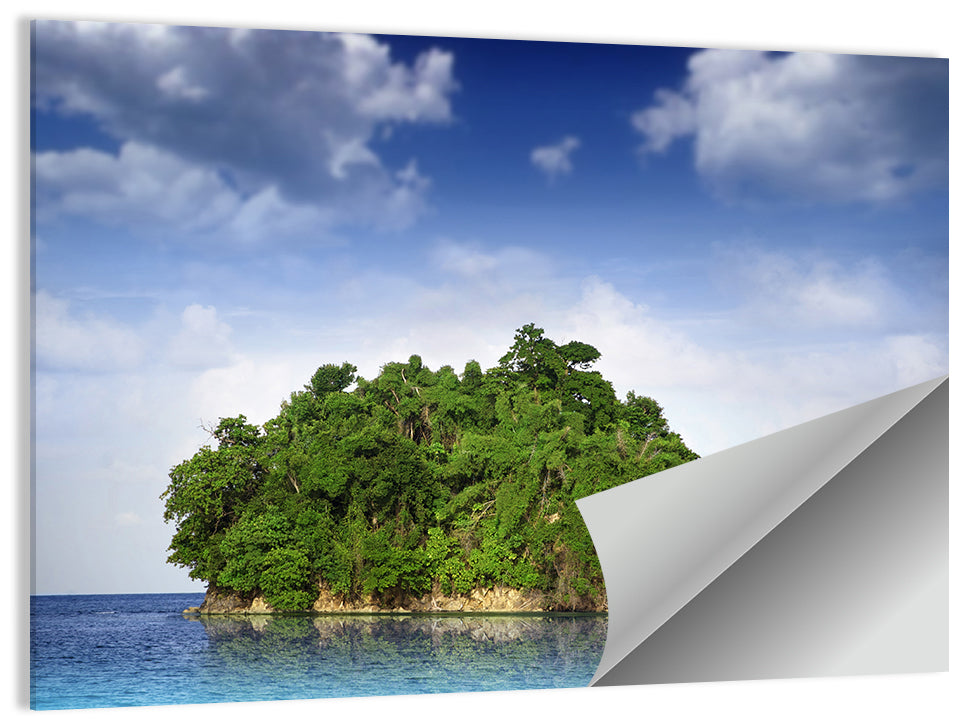 Tranquil Tropical Island Reflection Wall Art