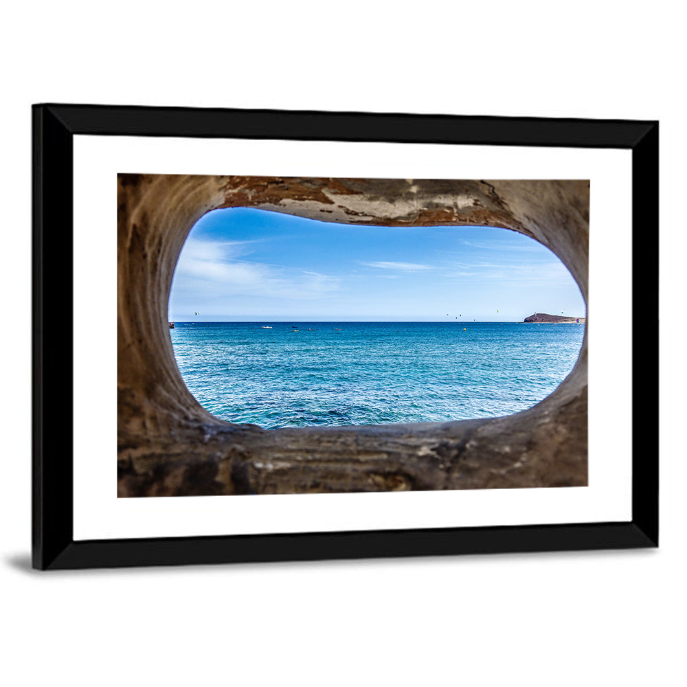 Ocean Through Weathered Aperture Wall Art