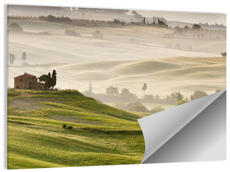 Foggy Tuscany Wall Art, poster print, landscape