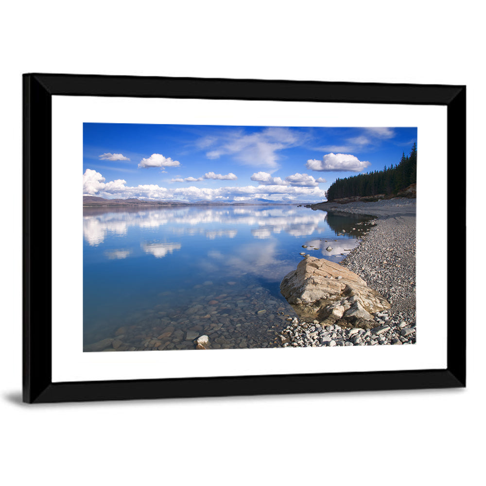 Pukaki Pebbled Shoreline Wall Art