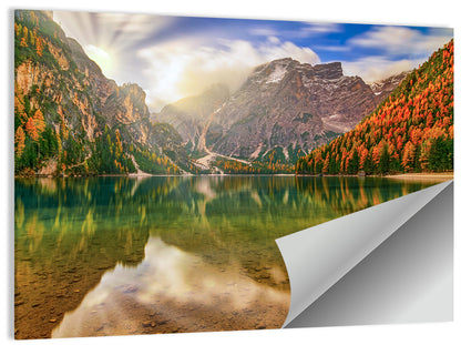 Lago Di Braies Sunrise Wall Art