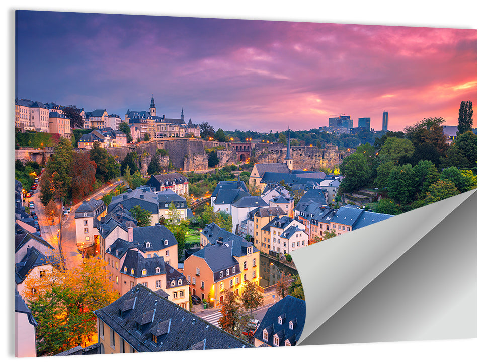 Luxembourg Grund at Dusk Wall Art