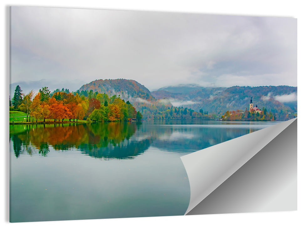 Lake Bled Island Church Wall Art