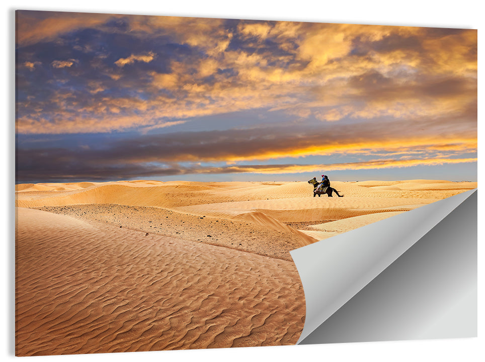 Sahara Camel Rider at Sunset Wall Art