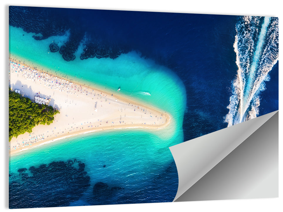 Zlatni Rat Beach Aerial, Bol Croatia Wall Art