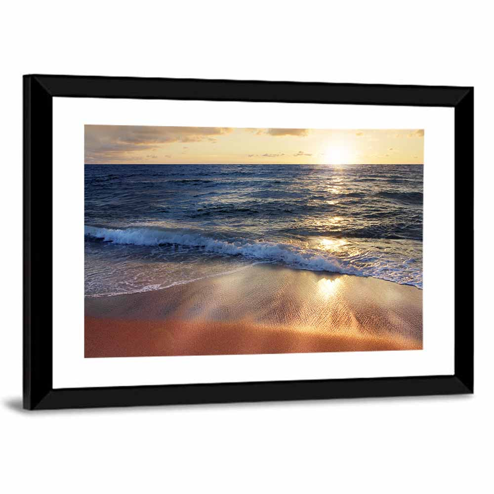 Sunset Surf on Wet Sand Wall Art