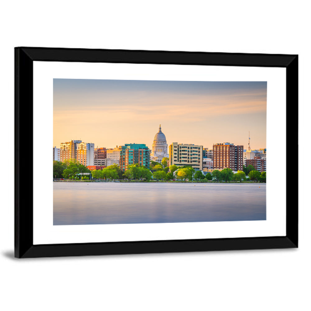 Madison Skyline at Lake Monona Wall Art