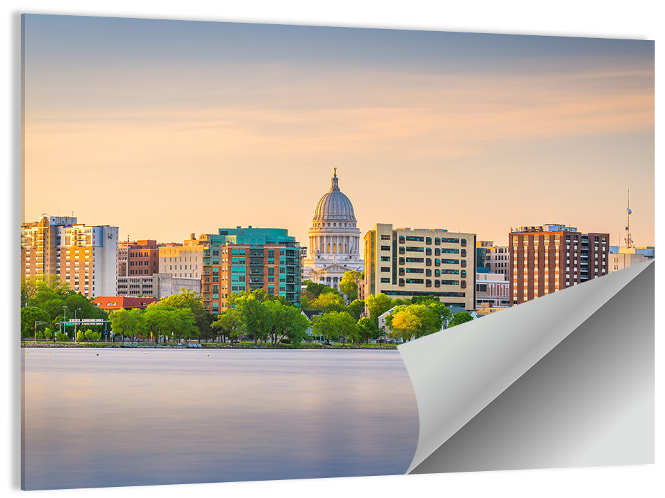 Madison Skyline at Lake Monona Wall Art