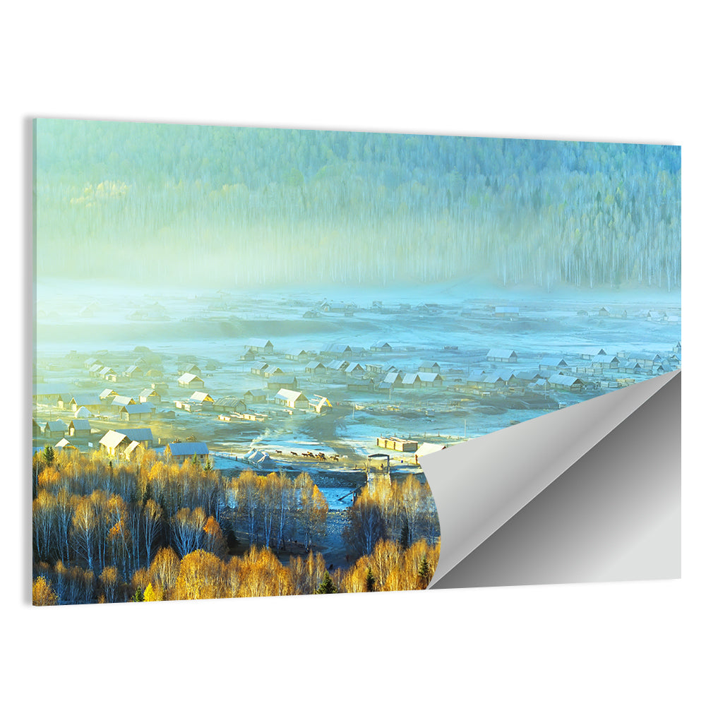 Misty Xinjiang Village Wall Art