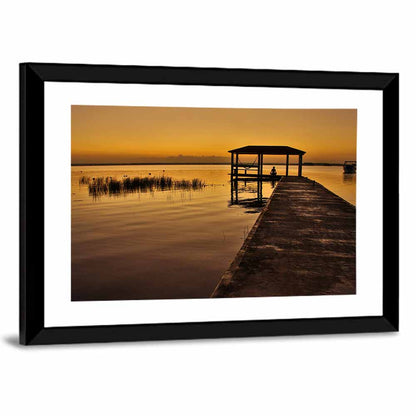 Bacalar Lagoon Pier at Dusk Wall Art