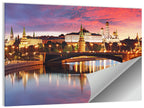 Moscow Kremlin Skyline at Twilight Wall Art