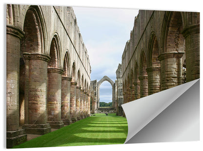 Fountains Abbey Ruins Grassy Nave View Wall Art
