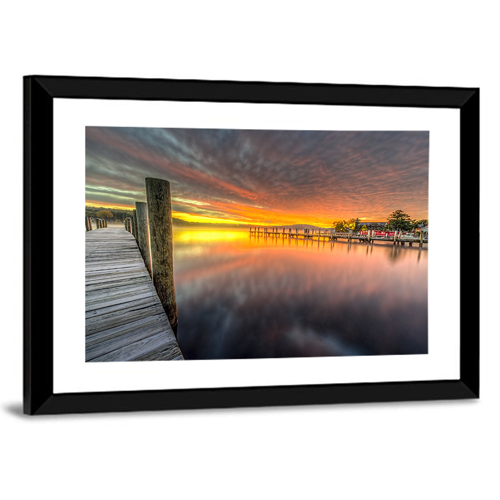 Meredith Bay Pier at Sunrise Wall Art