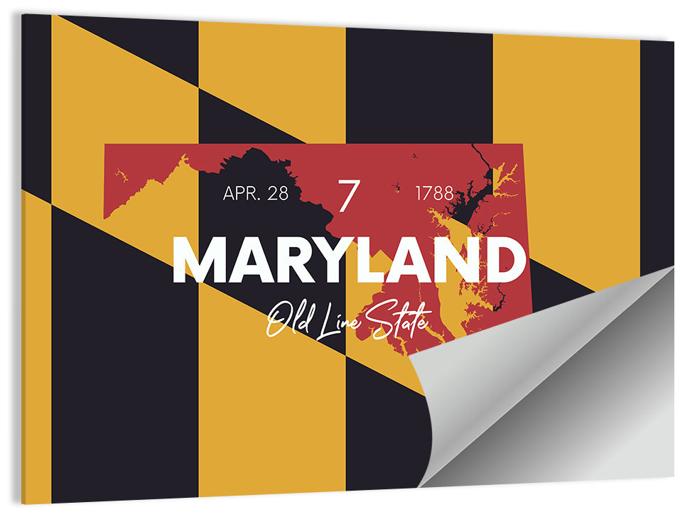 Maryland Flag Map Wall Art
