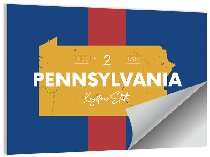 Keystone State Map Graphic Wall Art as a poster print