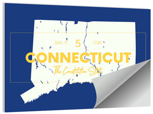 Connecticut State Map Wall Art