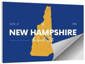 New Hampshire State Map Wall Art