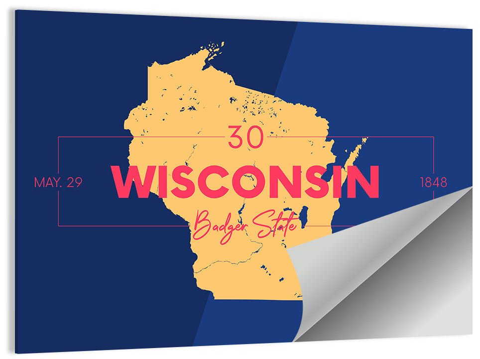 Badger State Map Wall Art