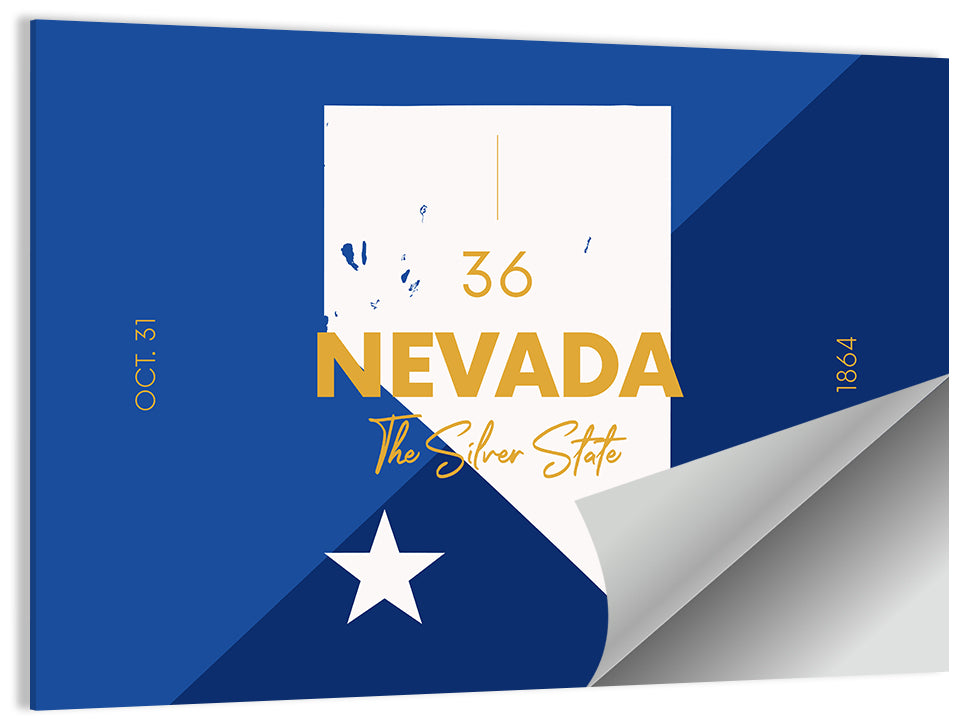 Nevada Map the Silver State Wall Art
