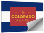 Colorado State Flag Map Wall Art