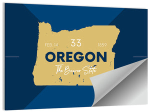 Oregon State Map Wall Art