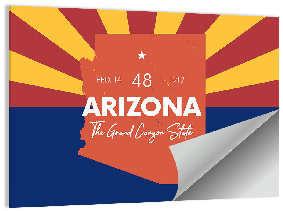 Arizona Sunburst Map Wall Art
