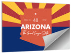 Arizona Sunburst Map Wall Art