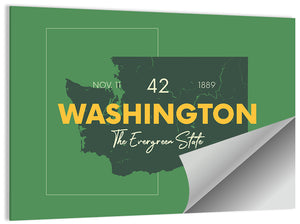 Washington State Map Wall Art