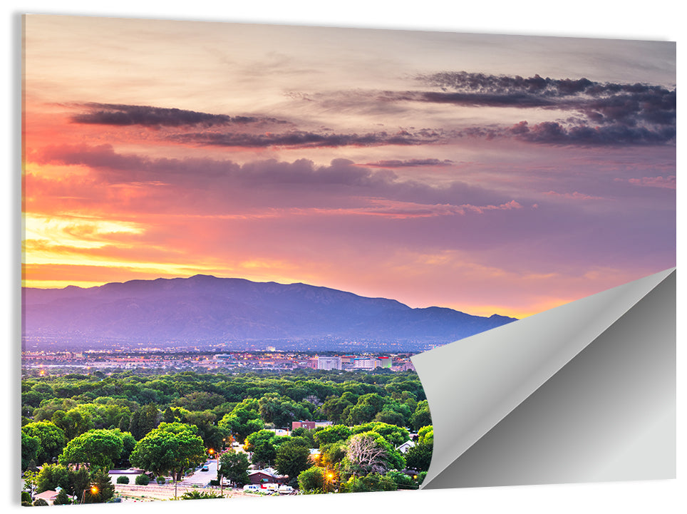 Albuquerque Skyline at Dusk Wall Art