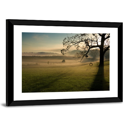 Tire Swing in Morning Mist Wall Art