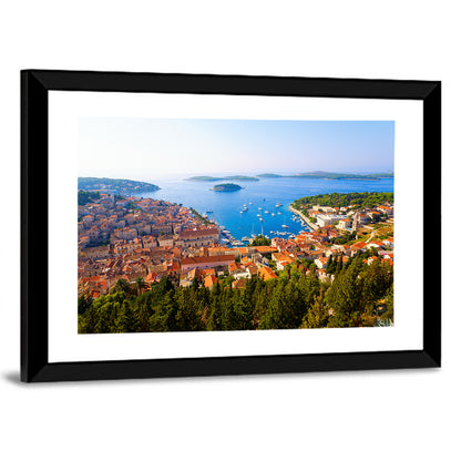 Hvar Harbor Aerial View Wall Art