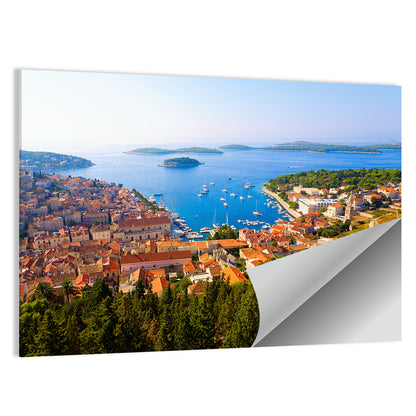 Hvar Harbor Aerial View Wall Art