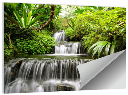 Lush Rainforest Cascade Wall Art