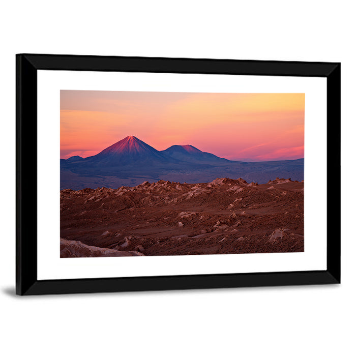 Valle De La Luna, Licancabur Volcano Wall Art as a framed print