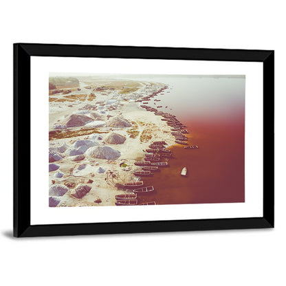 Lake Retba Shoreline Aerial Wall Art