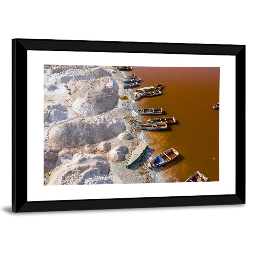 Lac Rose Boats and Salt Mounds Wall Art