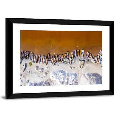 Lac Rose Boats Aerial View Wall Art