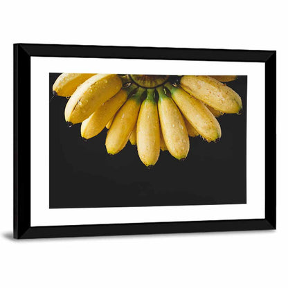 Banana Bunch with Water Droplets Wall Art