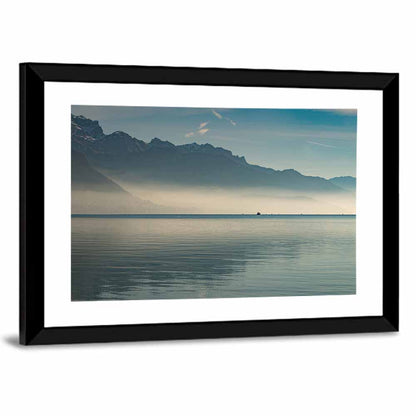Lake Annecy Misty Mountains Wall Art