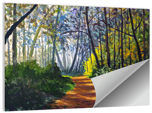 Pathway Through Alley Forest Wall Art