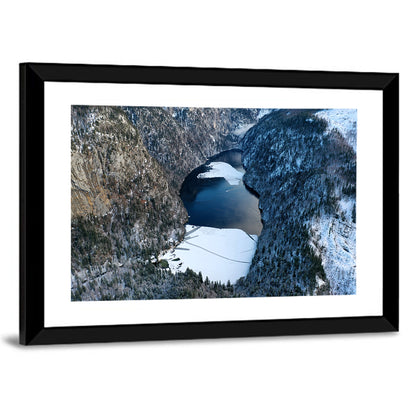 Toplitz Lake Winter Aerial Wall Art