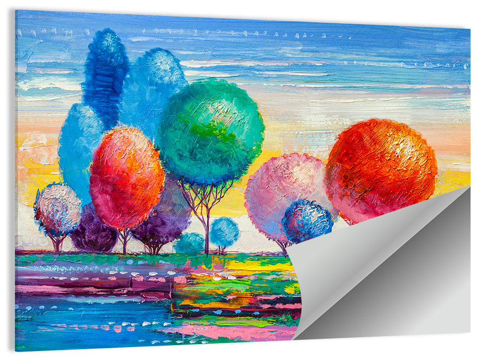 Autumn Trees at Sunset Wall Art