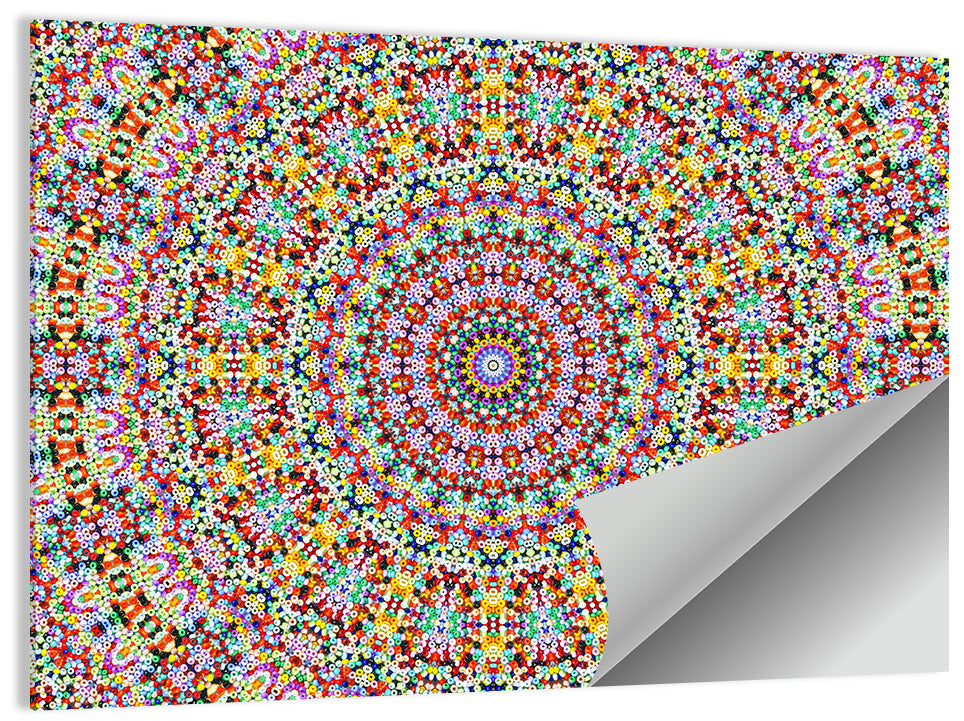 Beaded Kaleidoscope Mandala Wall Art